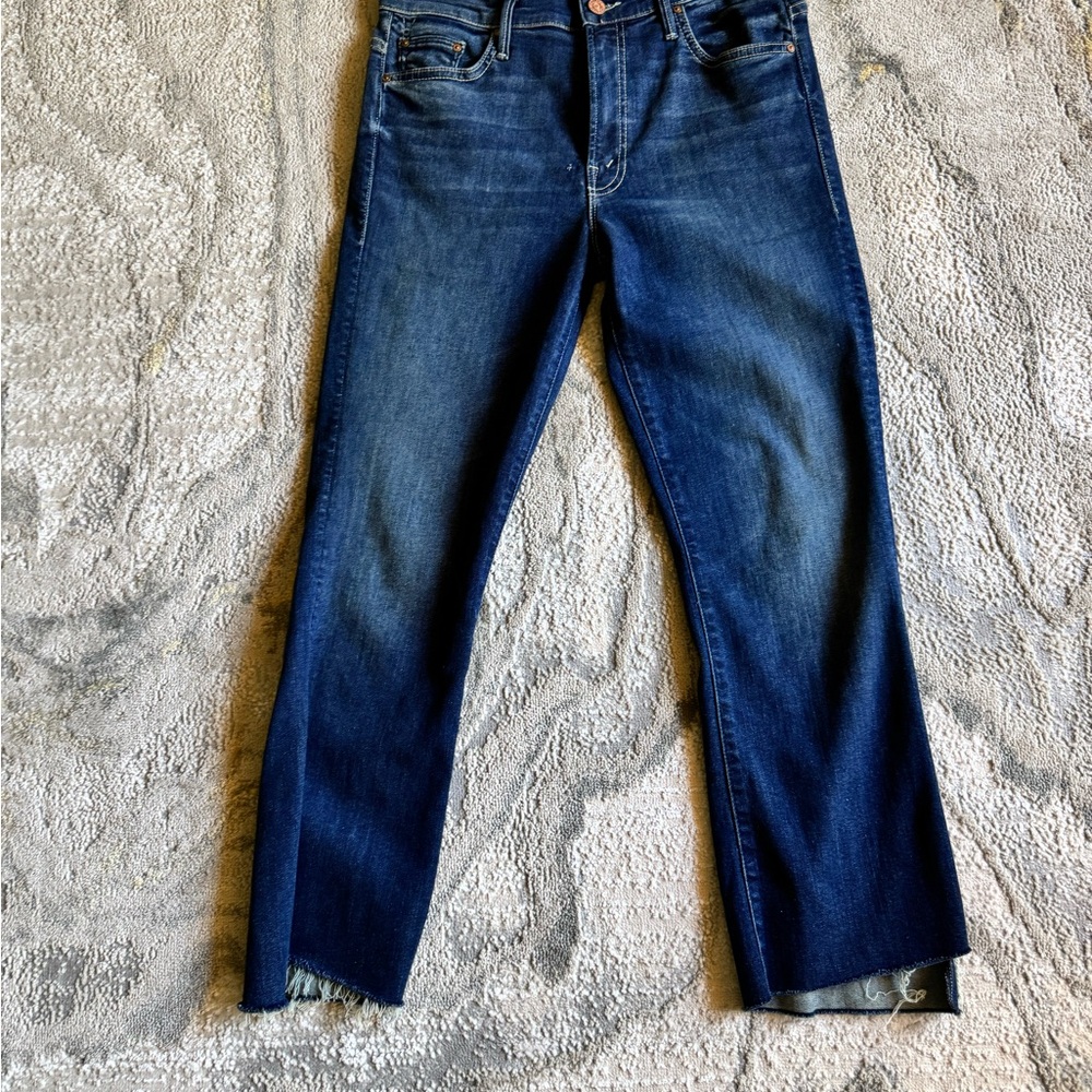 MOTHER Dark Blue Straight Leg Jeans